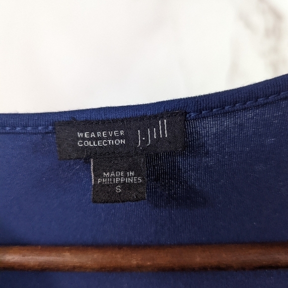 J Jill Dress Long Sleeve Size Small Wearever Jersey Blue Scoop Stretch Women - Picture 3 of 13